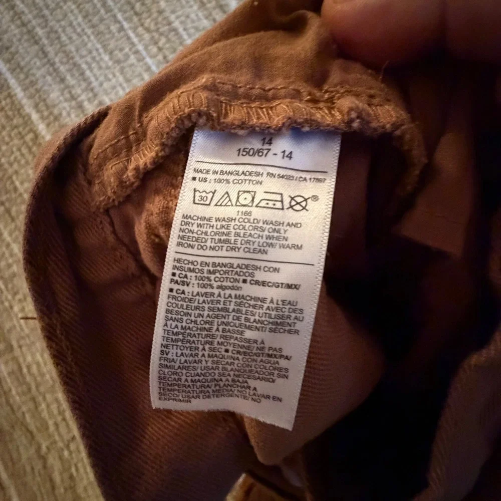Old Navy Kids Unisex Wide Leg Cargo Pants Brown Terracotta Cotton Size 14